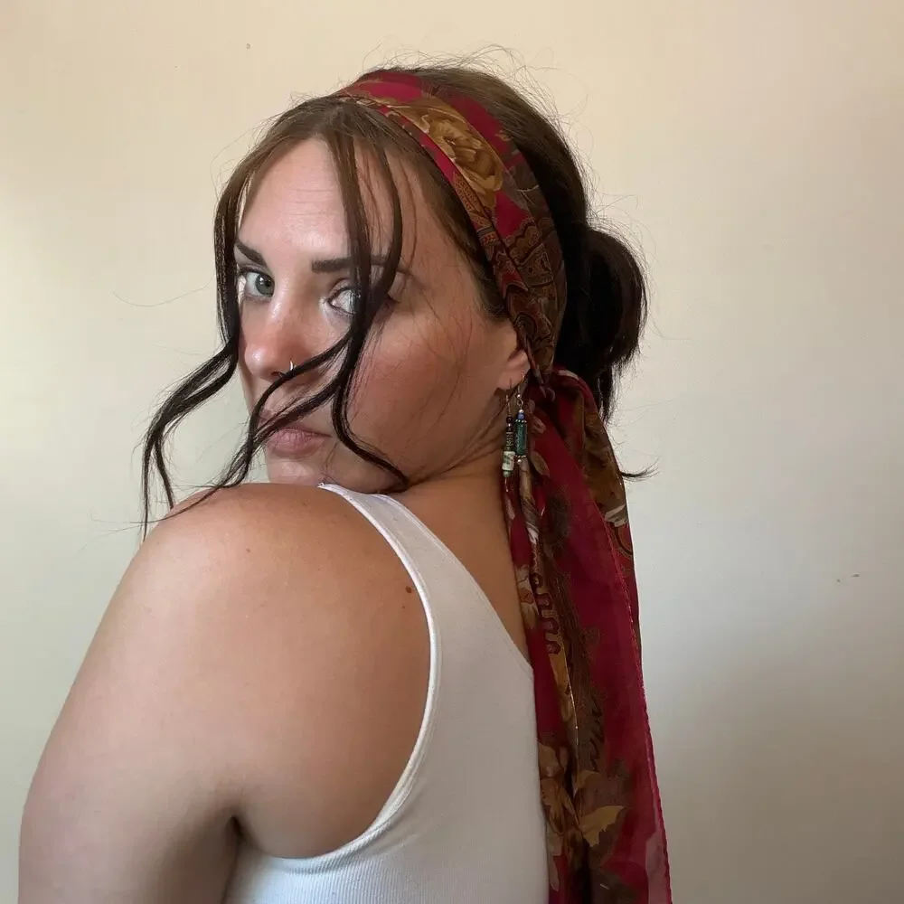 Vintage Ralph Lauren Floral & Paisley Red Headscarf